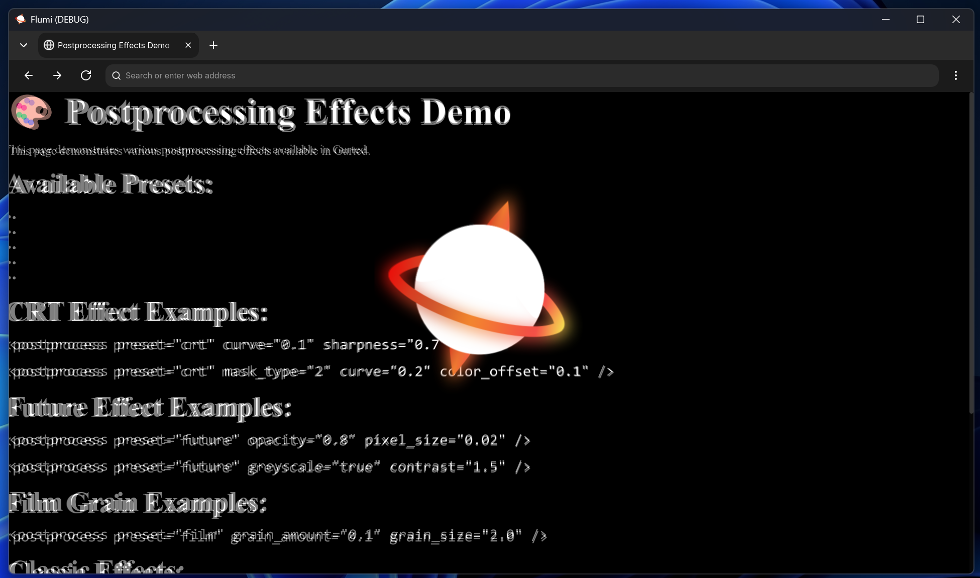 Radial blur effect